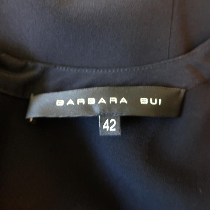 Barbara Bui Lace-Up Dress Black Silk Size 42 Long Sleeve Shift - Celebrity Owned