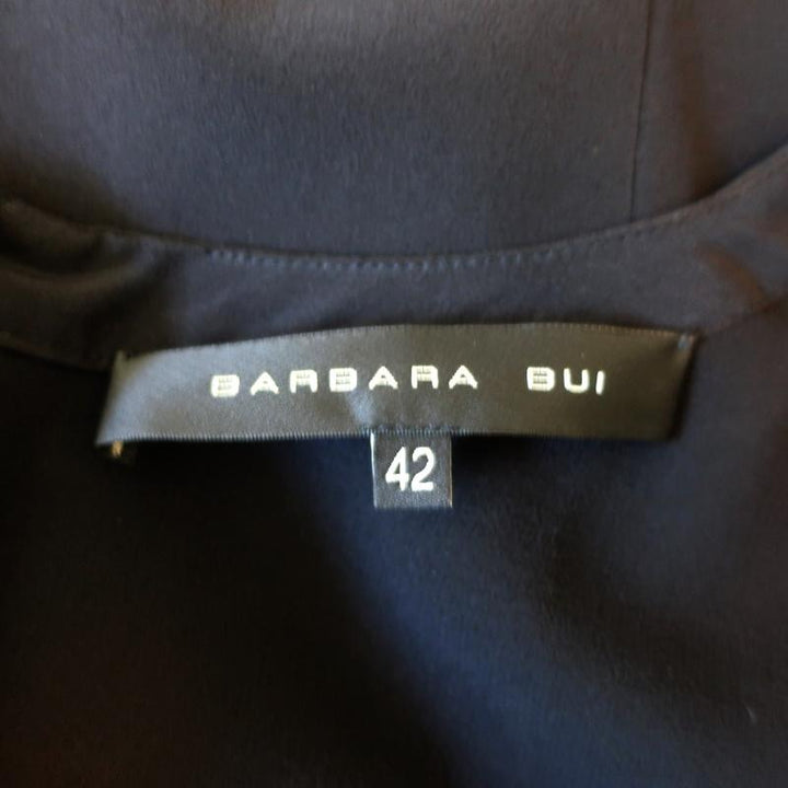 Barbara Bui Lace-Up Dress Black Silk Size 42 Long Sleeve Shift - Celebrity Owned
