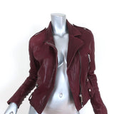 Barbara Bui Lace-Up Leather Motorcycle Jacket Burgundy Size 38 - Celebrity Owned