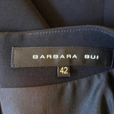 Barbara Bui Mini Dress Black Satin-Trim Crepe Size 42 Long Sleeve Tunic - Celebrity Owned