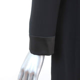 Barbara Bui Mini Dress Black Satin-Trim Crepe Size 42 Long Sleeve Tunic - Celebrity Owned