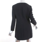Barbara Bui Mini Dress Black Satin-Trim Crepe Size 42 Long Sleeve Tunic - Celebrity Owned