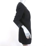 Barbara Bui Mini Dress Black Satin-Trim Crepe Size 42 Long Sleeve Tunic - Celebrity Owned
