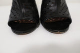 Barbara Bui Open Toe Booties Black Perforated Leather Size 38.5 Ankle Boots - Celebrity Owned