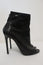 Barbara Bui Open Toe Booties Black Perforated Leather Size 38.5 Ankle Boots