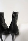 Barbara Bui Open Toe Booties Black Perforated Leather Size 38.5 Ankle Boots - Celebrity Owned