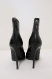Barbara Bui Open Toe Booties Black Perforated Leather Size 38.5 Ankle Boots - Celebrity Owned