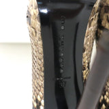Barbara Bui Platform Pumps Ivory Snakeskin Size 37 Peep Toe Heels - Celebrity Owned
