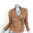 Barbara Bui Quilted Leather Motorcycle Jacket Camel Size 38