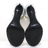 Barbara Bui Sandals Silver & Gold Mirrored Leather Size 39 Ankle Strap Heels - Celebrity Owned