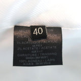 Barbara Bui Studded Tweed Jacket Cream/Blue Leather-Trim Cotton Blend Size 40 - Celebrity Owned