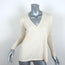 Barbara Bui Sweater Ivory Wool Size Extra Small V-Neck Pullover