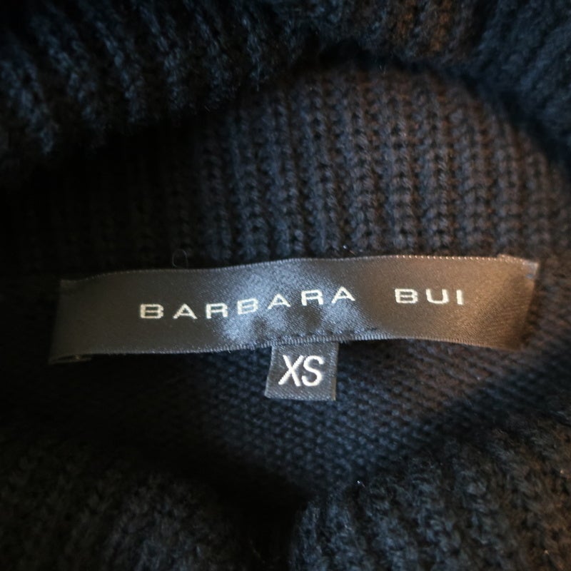 Barbara Bui Turtleneck Sweater Black Wool Size Extra Small Side-Zip Pullover - Celebrity Owned