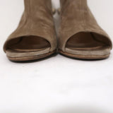 Barneys New York Co-Op Slingback Booties Beige Suede Size 38 Open Toe Heels - Celebrity Owned