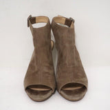 Barneys New York Co-Op Slingback Booties Beige Suede Size 38 Open Toe Heels - Celebrity Owned