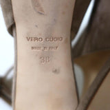 Barneys New York Co-Op Slingback Booties Beige Suede Size 38 Open Toe Heels - Celebrity Owned