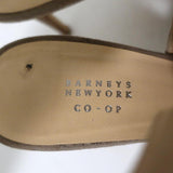 Barneys New York Co-Op Slingback Booties Beige Suede Size 38 Open Toe Heels - Celebrity Owned