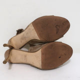 Barneys New York Co-Op Slingback Booties Beige Suede Size 38 Open Toe Heels - Celebrity Owned