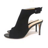 Barneys New York Co-Op Slingback Booties Black Suede Size 38 Open Toe Heel - Celebrity Owned