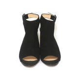 Barneys New York Co-Op Slingback Booties Black Suede Size 38 Open Toe Heel - Celebrity Owned