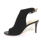 Barneys New York Co-Op Slingback Booties Black Suede Size 38 Open Toe Heel - Celebrity Owned
