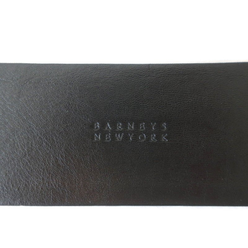 Barneys New York Double Buckle Wide Belt Black Leather Size 75 US 30 - Celebrity Owned