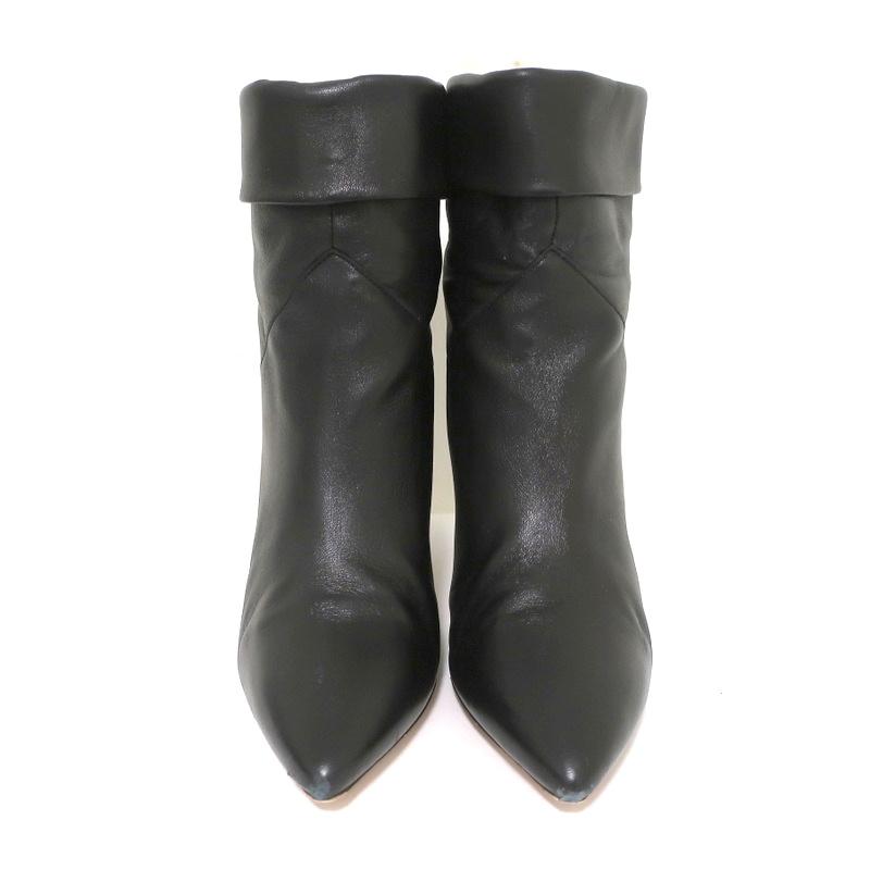 ba&amp;sh Ankle Boots Constanza Black Leather Size 39 Pointed Toe High Heel - Celebrity Owned