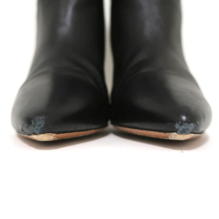 ba&amp;sh Ankle Boots Constanza Black Leather Size 39 Pointed Toe High Heel - Celebrity Owned