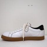 ba&sh Costa Low Top Sneakers White & Black Leather Size 37 - Celebrity Owned