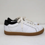 ba&sh Costa Low Top Sneakers White & Black Leather Size 37 - Celebrity Owned