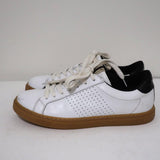 ba&sh Costa Low Top Sneakers White & Black Leather Size 37 - Celebrity Owned
