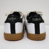ba&sh Costa Low Top Sneakers White & Black Leather Size 37 - Celebrity Owned