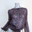Ba&sh Open Back Blouse Danny Navy/Multi Floral Print Size 1 Long Sleeve Top