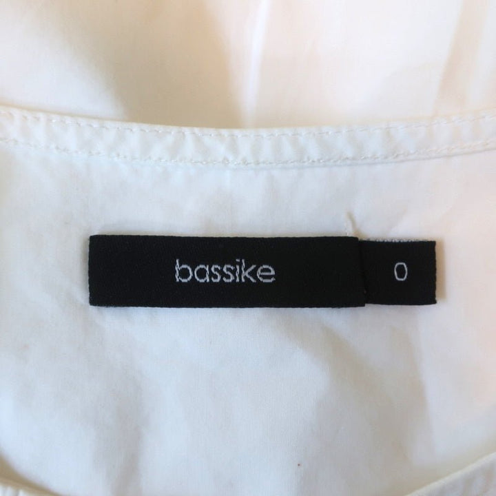 Bassike Collarless Button Down Shirt White Cotton Size 0 Long Sleeve Top - Celebrity Owned
