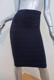 BCBGMAXAZRIA Alexa Bandage Skirt Navy Metallic Size Extra Extra Small NEW - Celebrity Owned