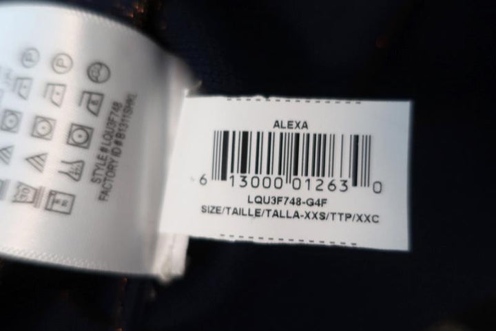 BCBGMAXAZRIA Alexa Bandage Skirt Navy Metallic Size Extra Extra Small NEW - Celebrity Owned