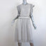 BCBGMAXAZRIA Dress Shelia White/Black Dotted Chiffon Size 6 Flutter Sleeve