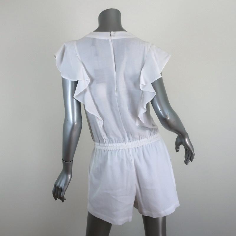 BCBGMAXAZRIA Kenzi Lace-Up Romper White Size Small NEW - Celebrity Owned