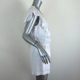 BCBGMAXAZRIA Kenzi Lace-Up Romper White Size Small NEW - Celebrity Owned