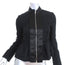 BCBGMAXAZRIA Peplum Jacket Black Satin-Trimmed Wool Size Extra Extra Small