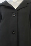 Behnaz Sarafpour Hooded Coat Black Wool Size 8 Button-Front - Celebrity Owned