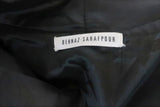 Behnaz Sarafpour Hooded Coat Black Wool Size 8 Button-Front - Celebrity Owned