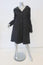 Behnaz Sarafpour Hooded Coat Black Wool Size 8 Button-Front