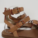 Belle by Sigerson Morrison Sandals Tan Leather Size 9 Double Ankle Strap Flats - Celebrity Owned