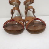 Belle by Sigerson Morrison Sandals Tan Leather Size 9 Double Ankle Strap Flats - Celebrity Owned