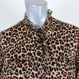 Birgitte Herskind Dress Liva Leopard Print Size 40 Ruffle Neck Long Sleeve NEW - Celebrity Owned