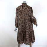 Birgitte Herskind Dress Liva Leopard Print Size 40 Ruffle Neck Long Sleeve NEW - Celebrity Owned