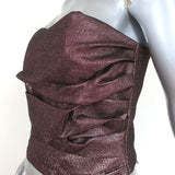 Birgitte Herskind Ethel Corsage Draped Bustier Top Pink Glitter Size 38 NEW - Celebrity Owned