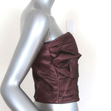 Birgitte Herskind Ethel Corsage Draped Bustier Top Pink Glitter Size 38 NEW - Celebrity Owned