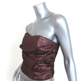 Birgitte Herskind Ethel Corsage Draped Bustier Top Pink Glitter Size 38 NEW - Celebrity Owned